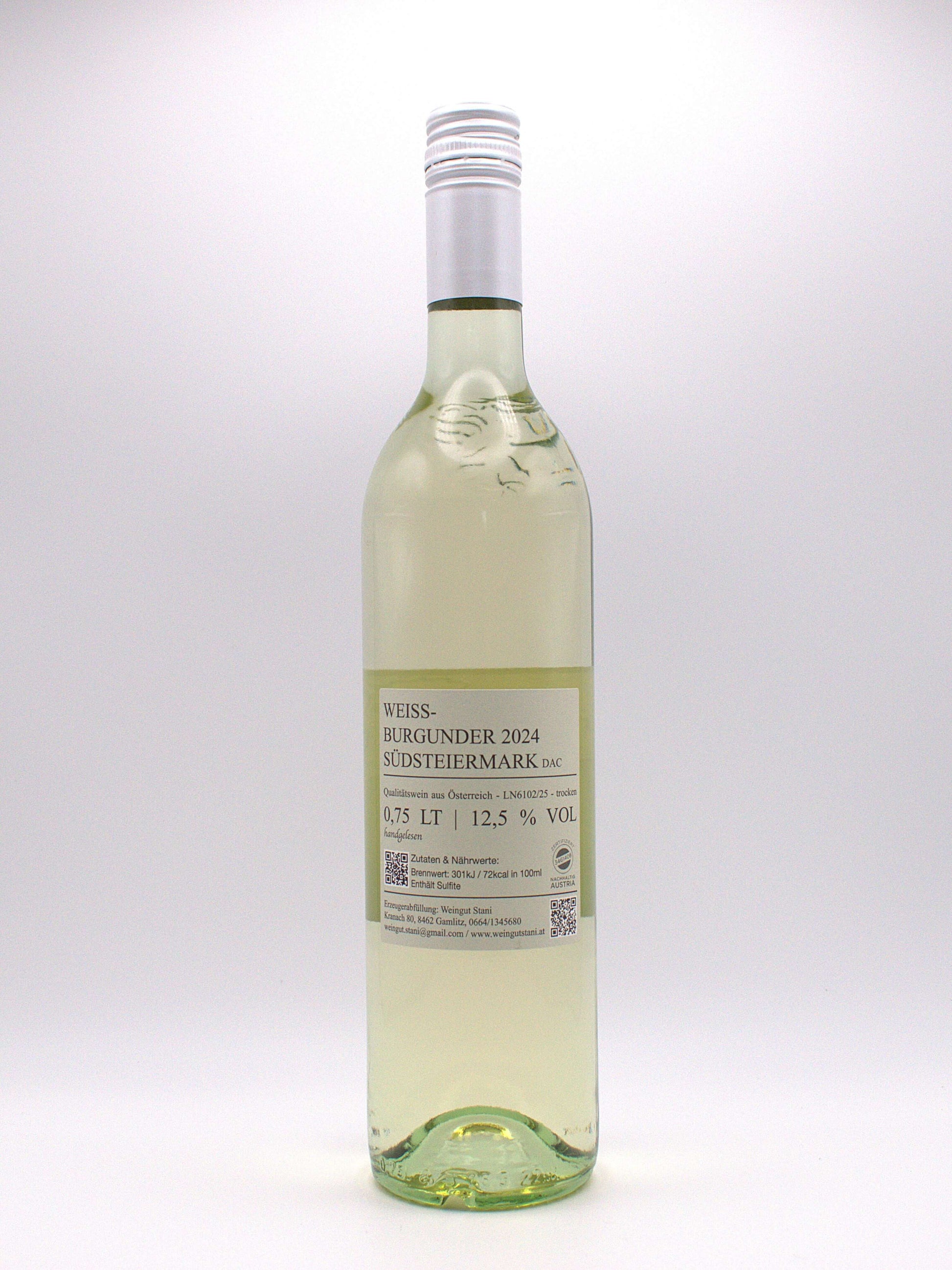 WEIßBURGUNDER Südsteiermark DAC 2024 - Weingut Stani - €8.00